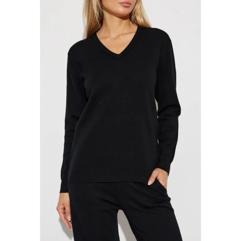 Nordstrom Women's size Small 100% Cashmere Sweater V-Neck Luxury Minimalist a5